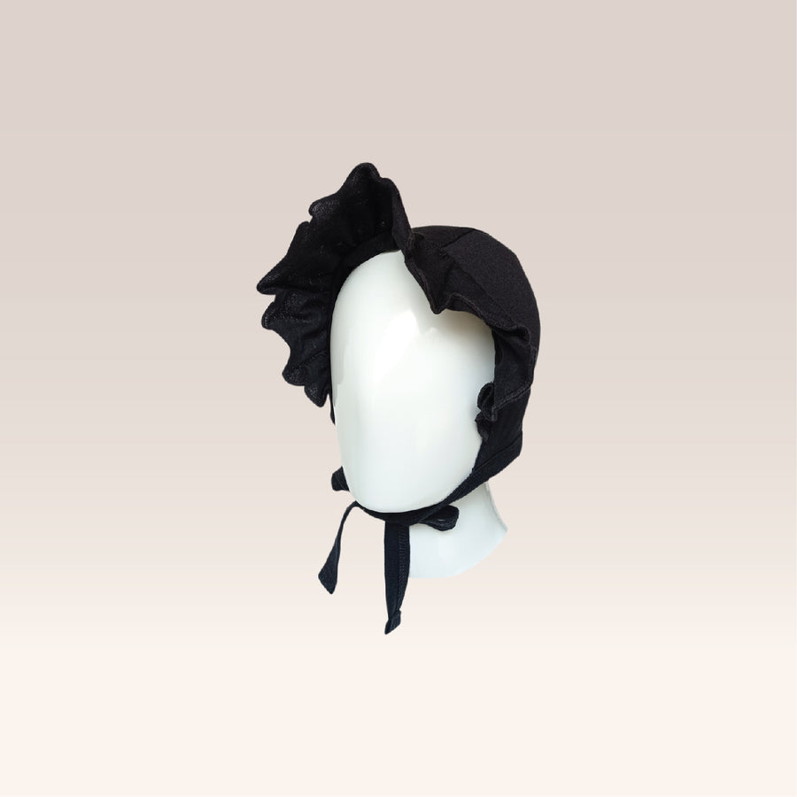 Black Baby Ruffle Bonnet