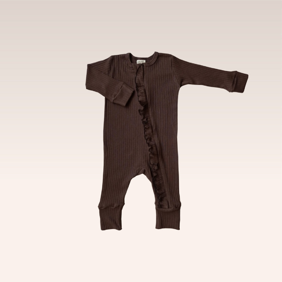 Cappucino Sleepsuit Ruffle Zipper
