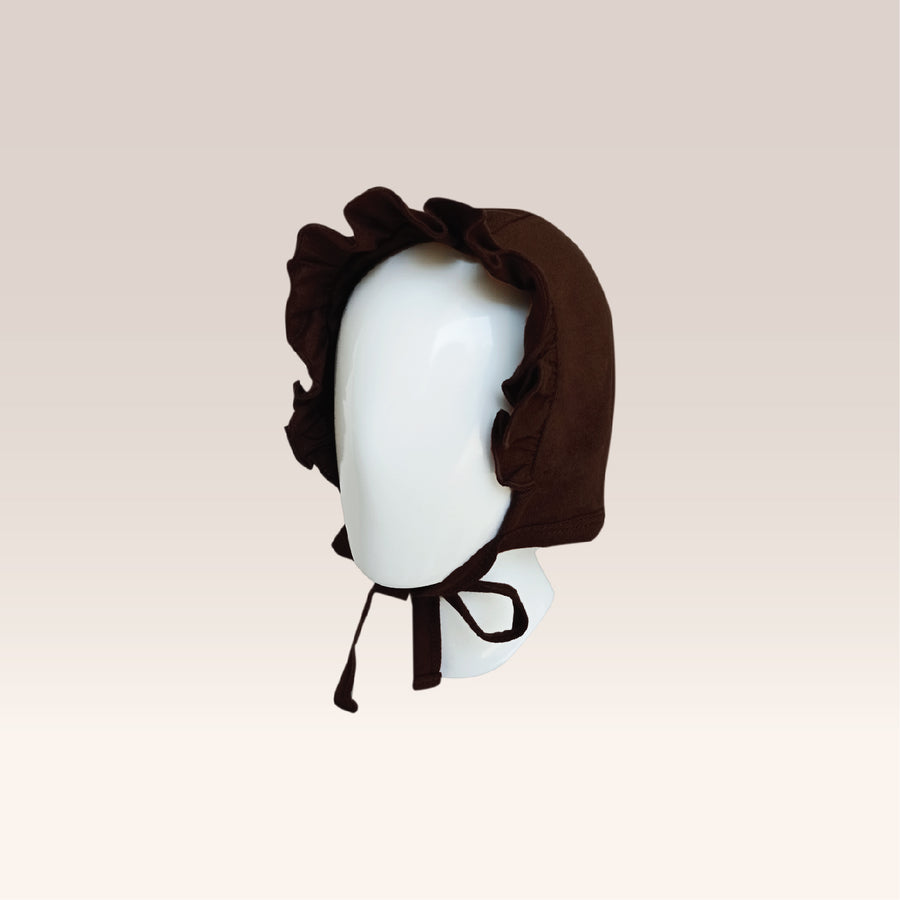 Cappuccino Baby Ruffle Bonnet