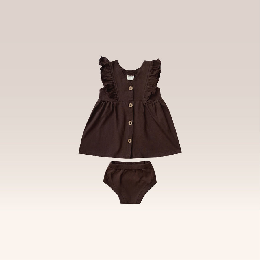 Cappucino Febe Ruffle Dress
