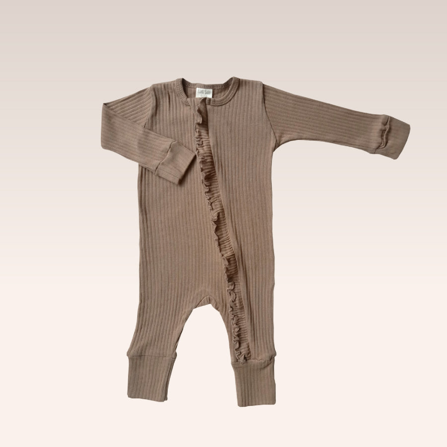 Choco Sleepsuit Ruffle Zipper