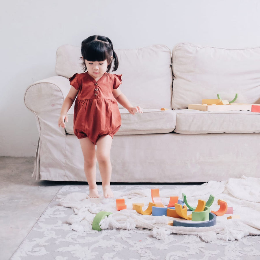 Gingerbread Ruffle Bodysuit Overall