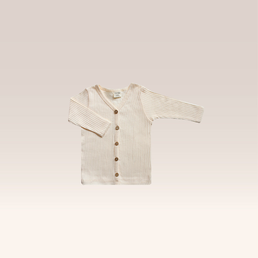 Rice 100% Cotton Ribbed Cardigan