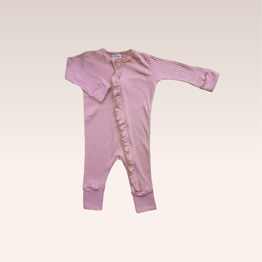 Rose Sleepsuit Ruffle Zipper