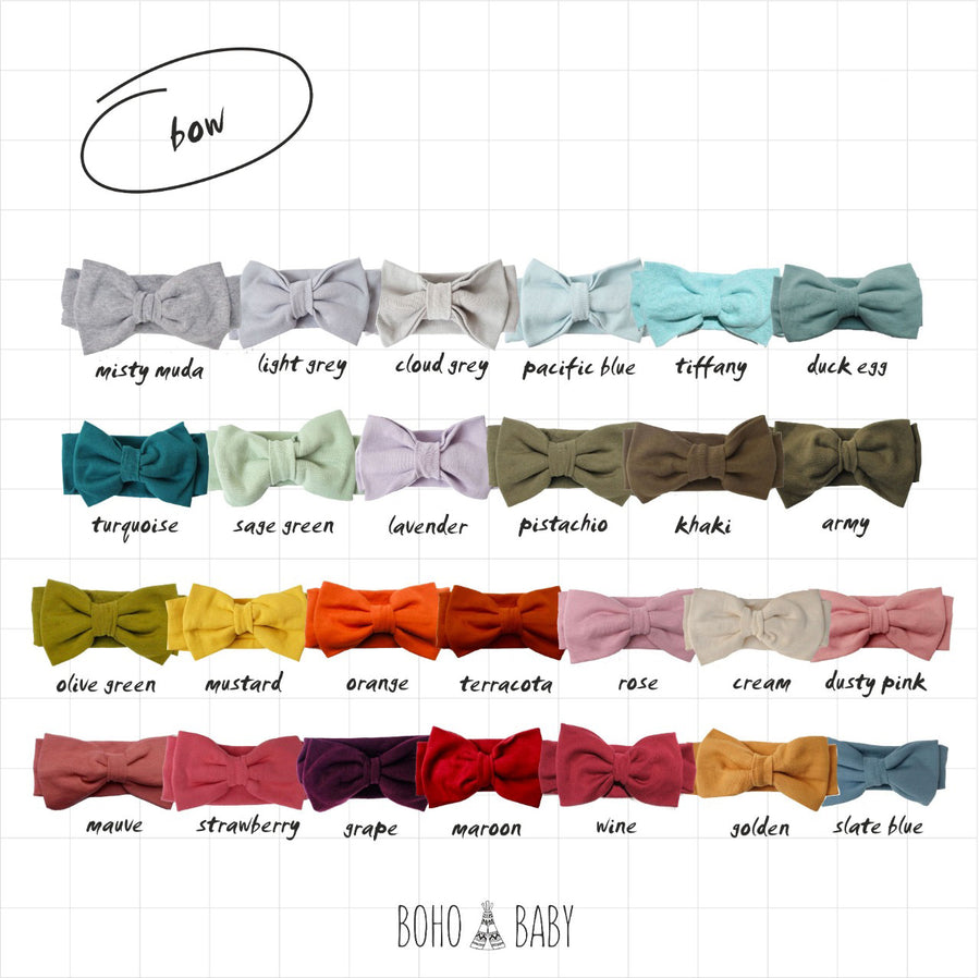Smoke Bow Hair Band 100% Cotton