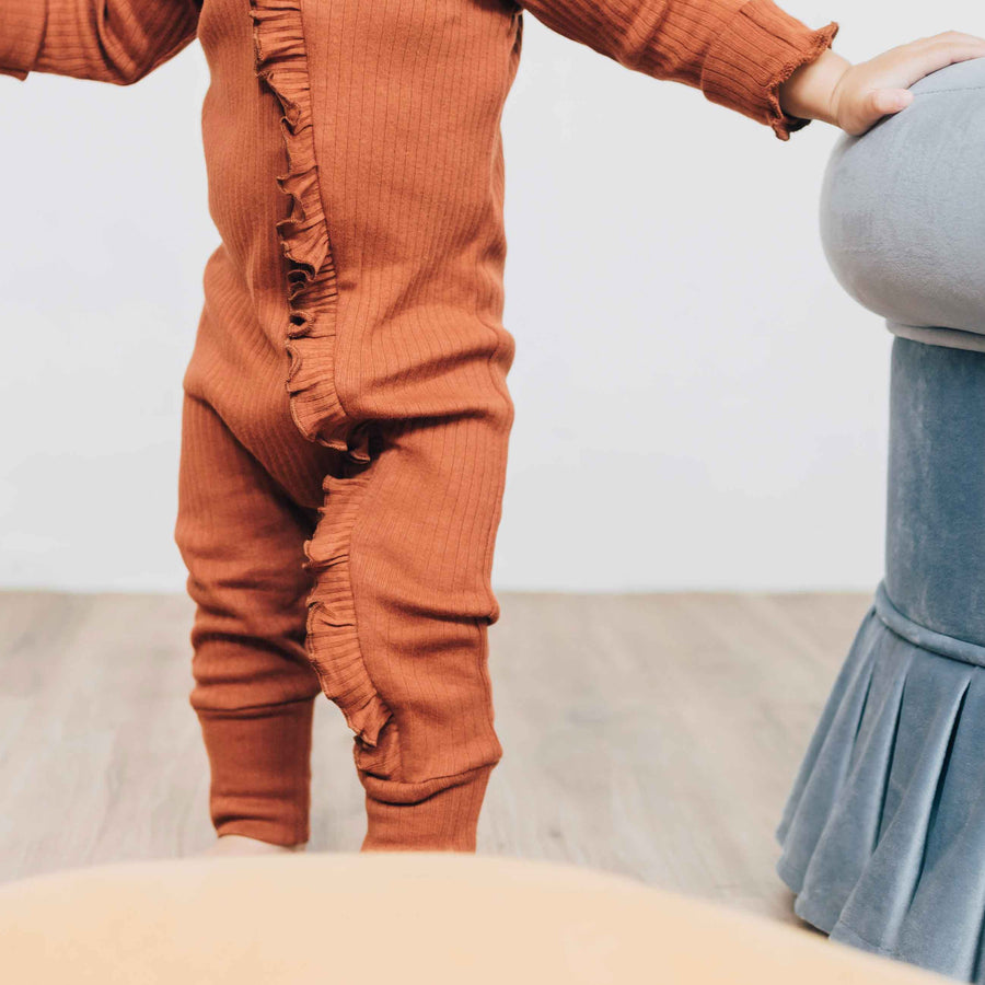 Cappucino Sleepsuit Ruffle Zipper