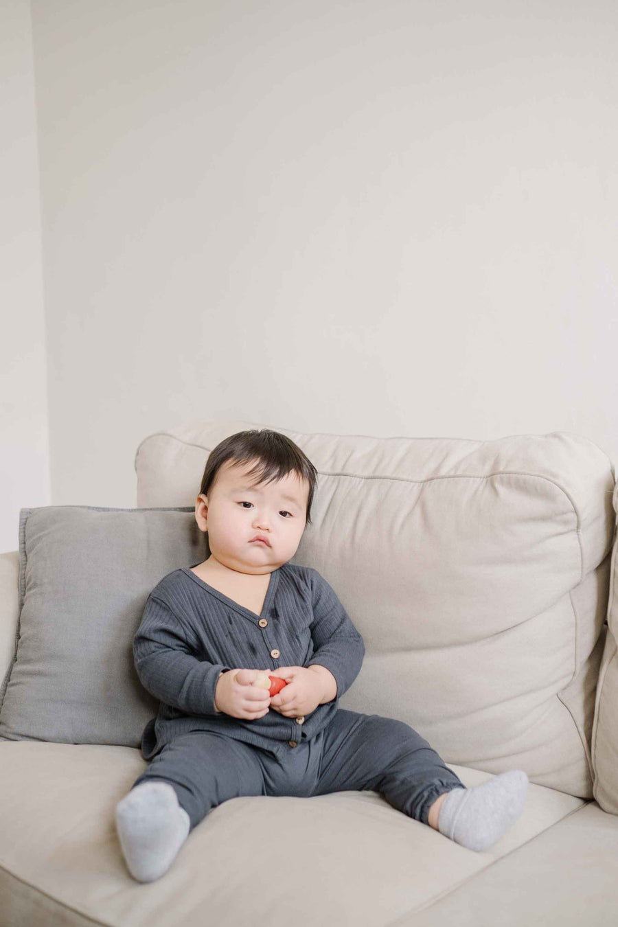Iron 100% Cotton Ribbed Cardigan