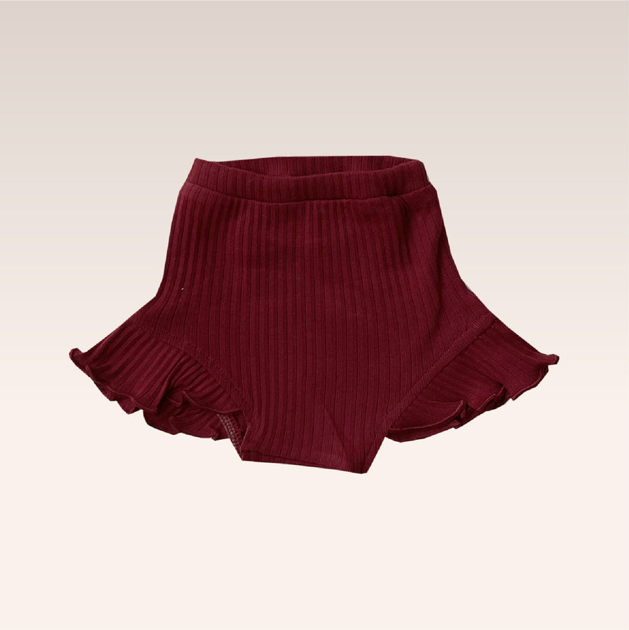 Maroon Ribbed Bloomer