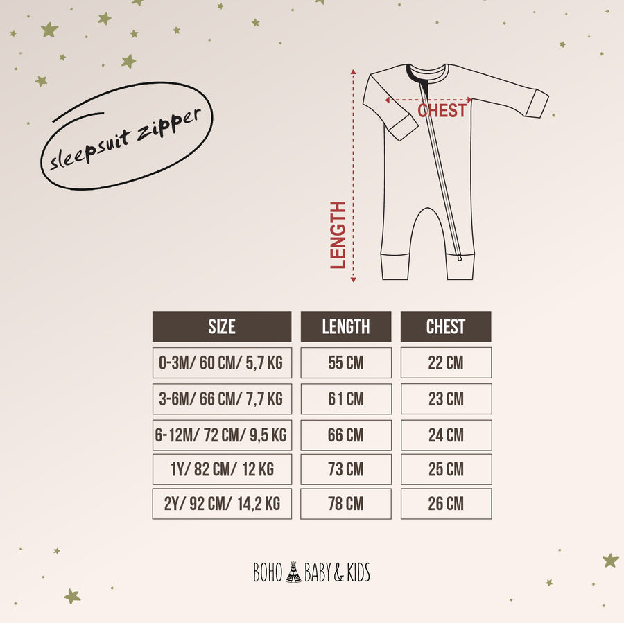 Cappuccino Sleepsuit Zipper