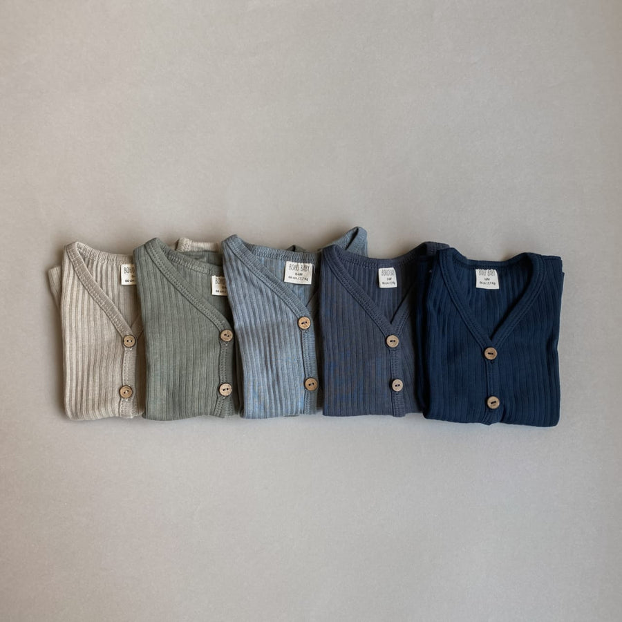 Space 100% Cotton Ribbed Cardigan