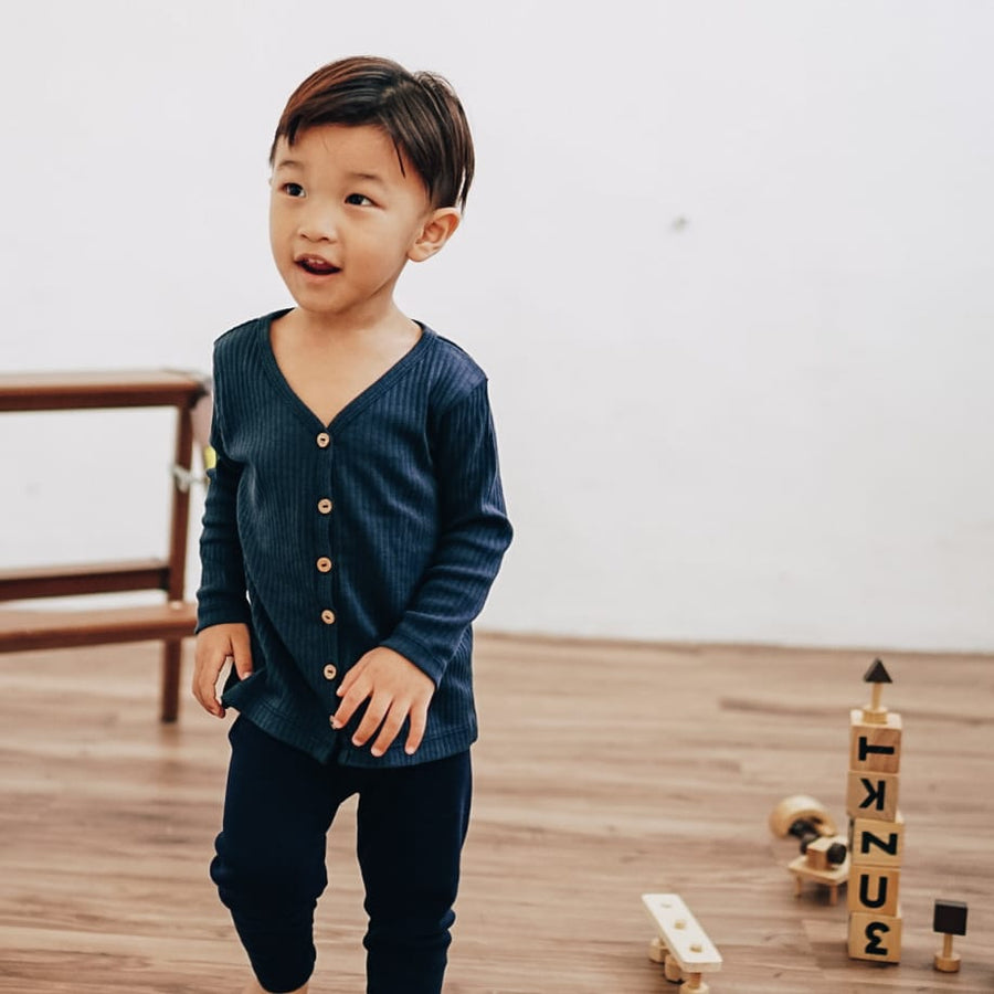 Space 100% Cotton Ribbed Cardigan